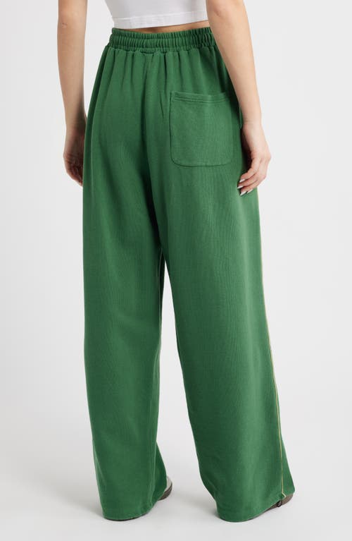 Iets Frans Harri Cotton Wide Leg Sweatpants In Green