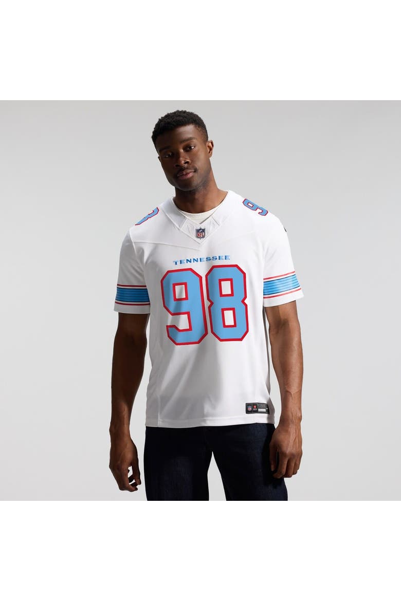 Men's Nike Jeffery Simmons White Tennessee Titans Vapor F.U.S.E. Stitched Limited Jersey, Alternate, color, White