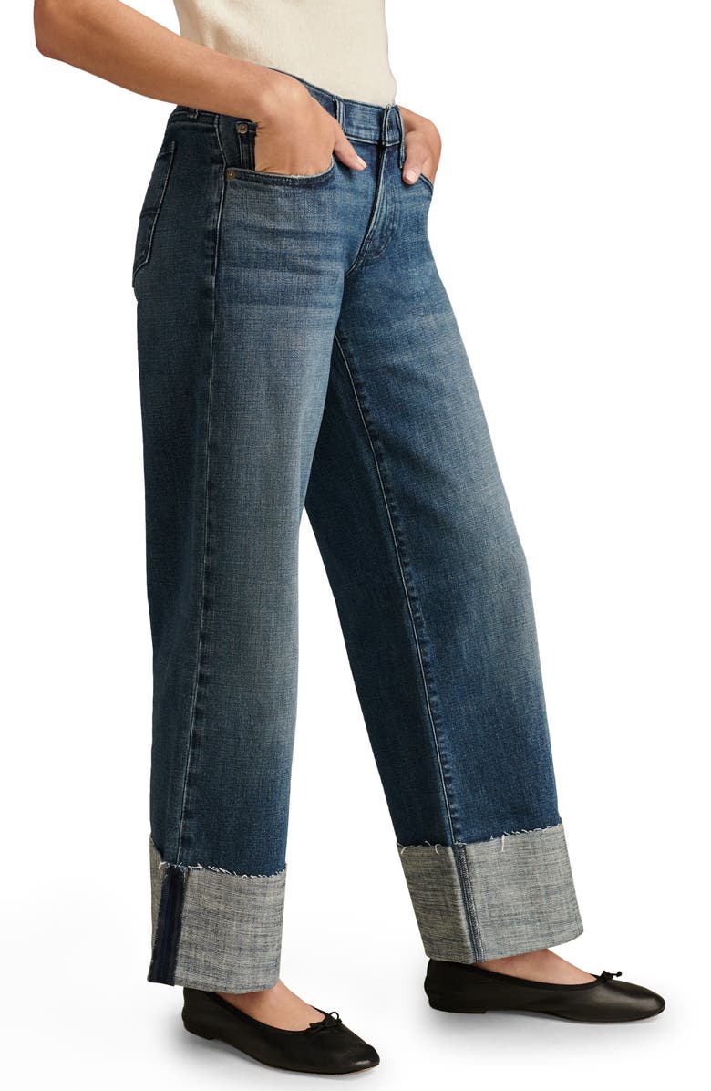 Lucky Brand Lucky Legend Cuffed Wide Leg Jens, Alternate, color, Cuffing Season Wash