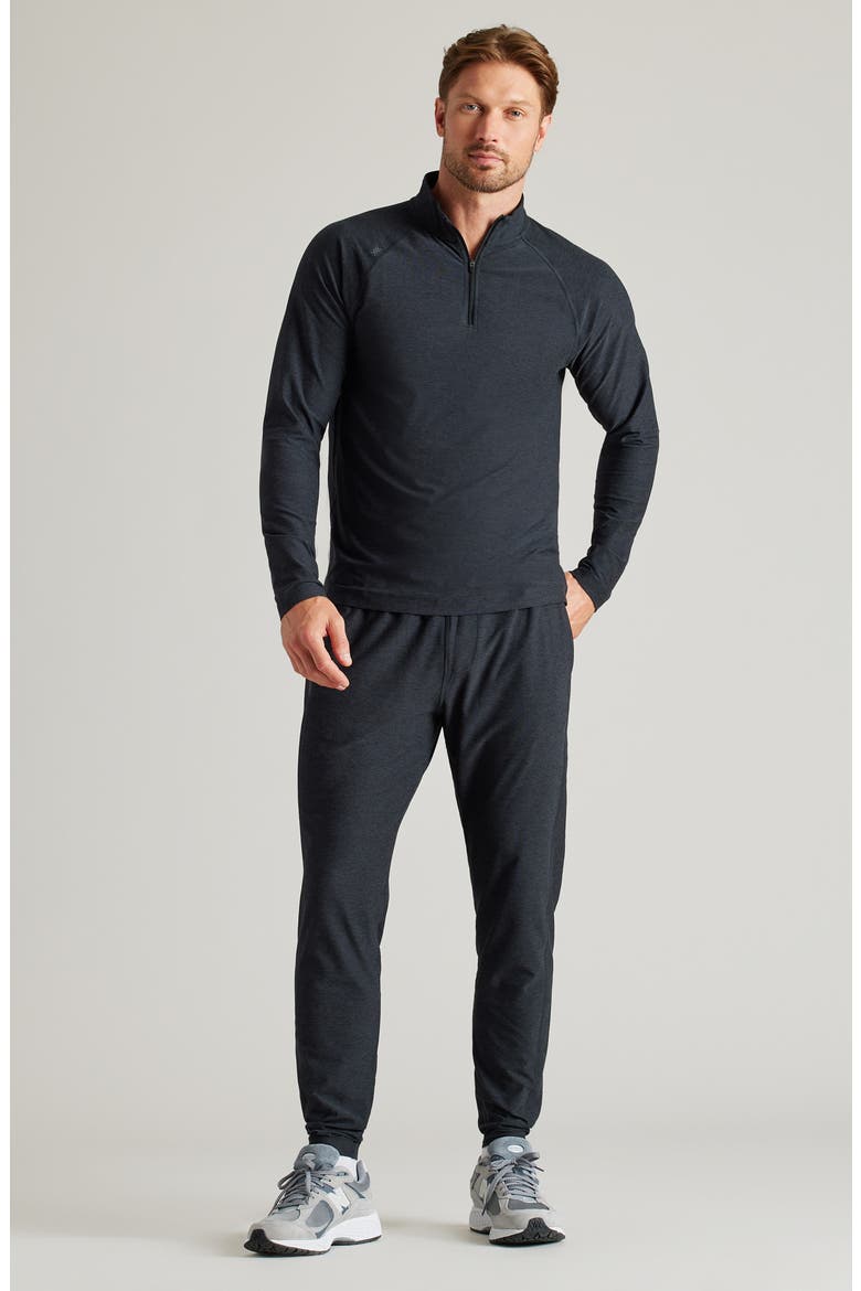 Atmosphere Midweight Quarter Zip Pullover, Alternate, color, TRUE BLACK