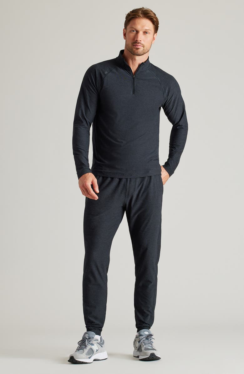 Rhone Atmosphere Midweight Quarter Zip Pullover, Alternate, color, True Black