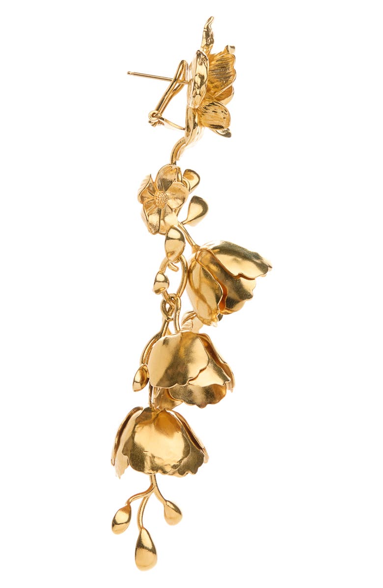 Chloé Floral Drop Earrings, Alternate, color, Vintage Gold