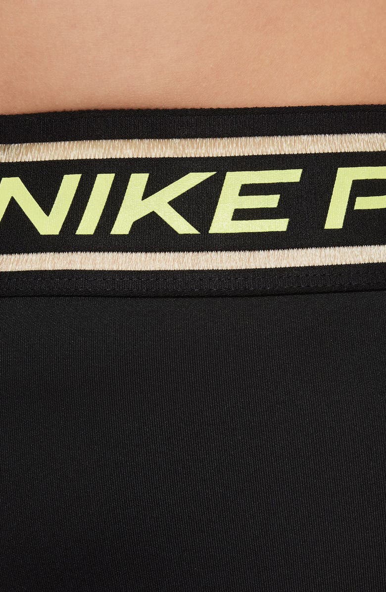 Nike Kids' Pro Dri-FIT Shorts, Alternate, color, Black/ Light Lemon Twist