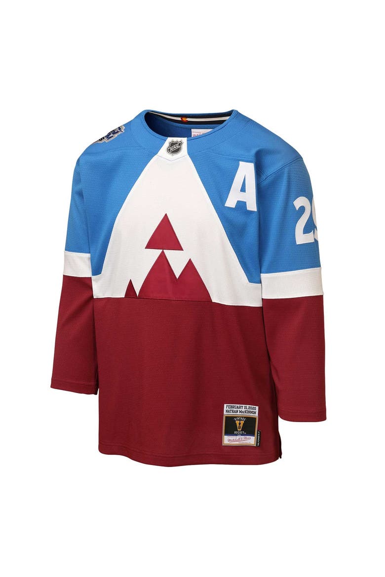 Youth Mitchell & Ness Nathan MacKinnon Blue/Burgundy Colorado Avalanche 2020 Stadium Series Power Play Jersey, Alternate, color, Blue