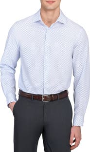 W.R.K Slim Fit Double Diamond Print Performance Dress Shirt