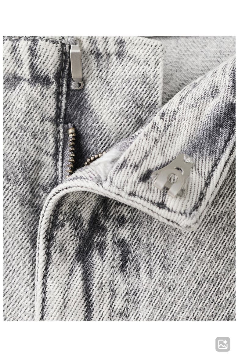Studded Denim Micro Shorts, Alternate, color, DENIM GREY