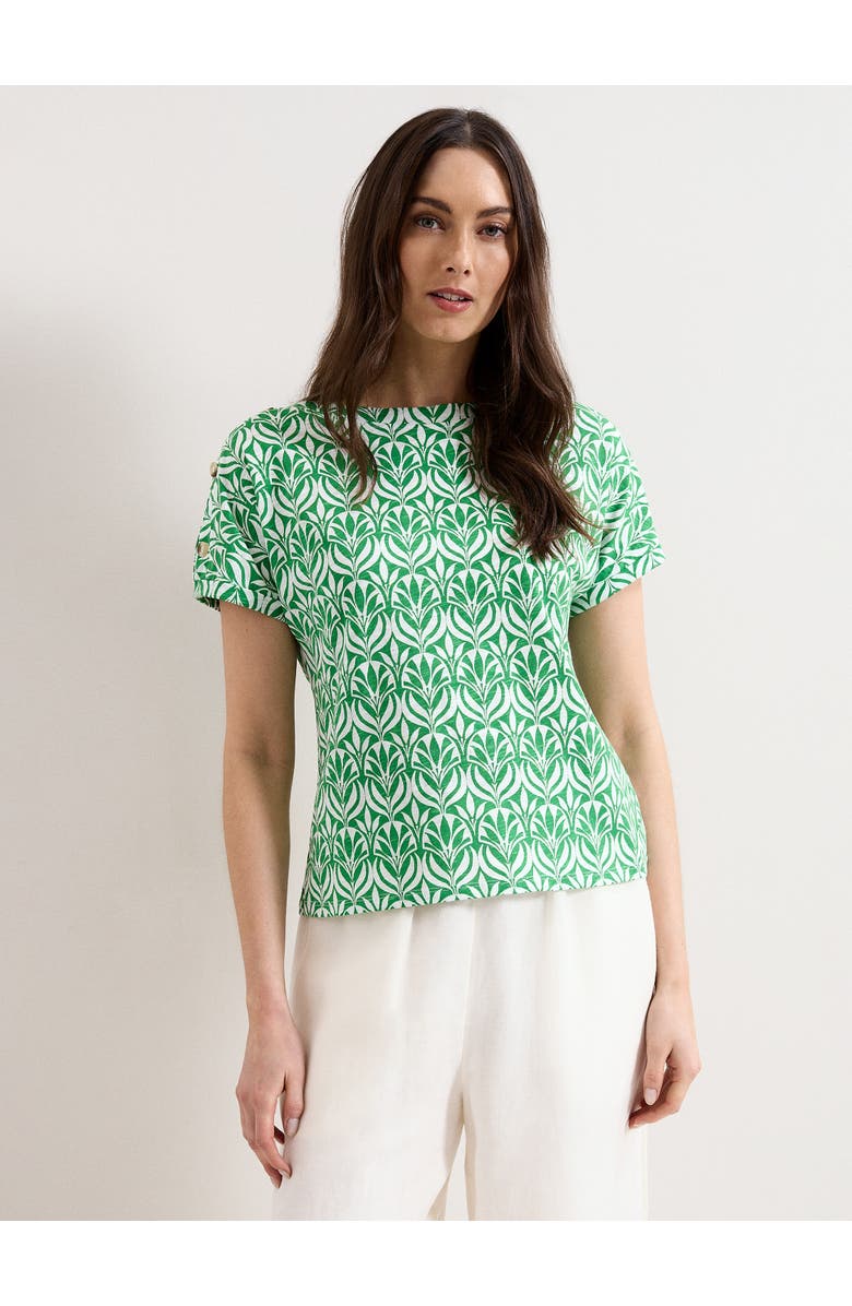 Phase Eight Suzie Short Sleeve Boat Neck Top, Main, color, Green