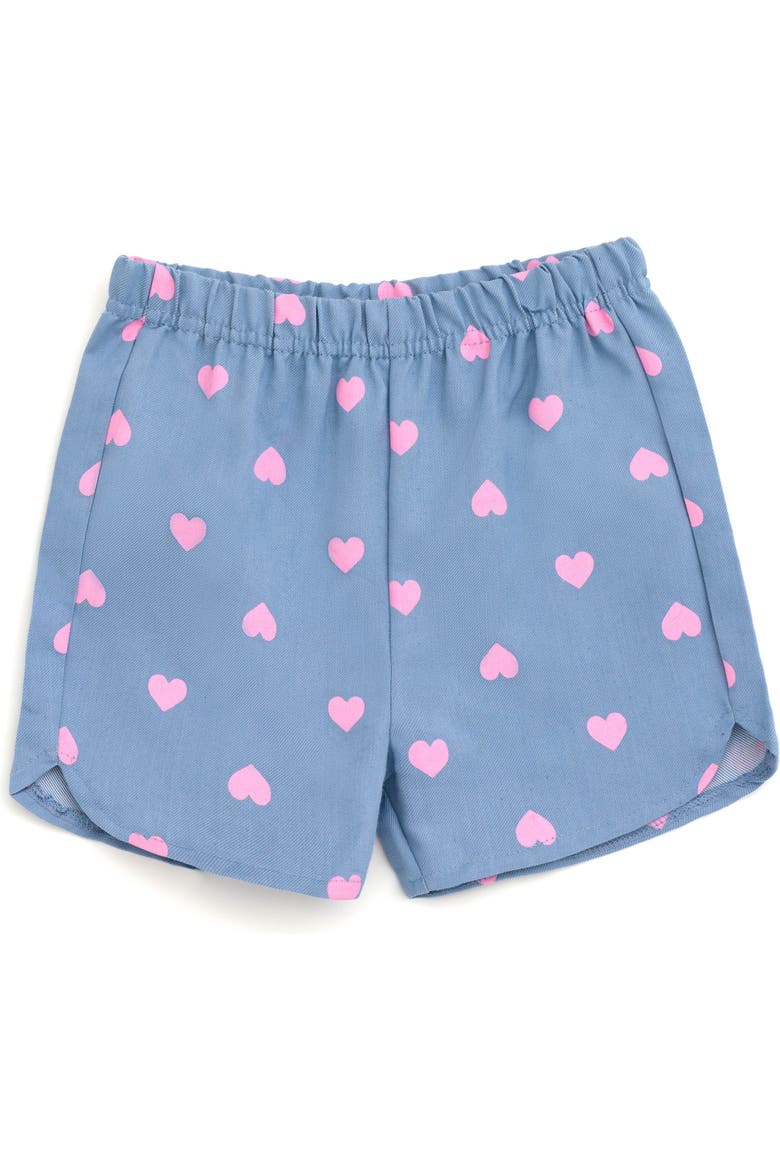 2-Piece T-Shirt and Shorts Set, Alternate, color, Pink Chambray Hearts