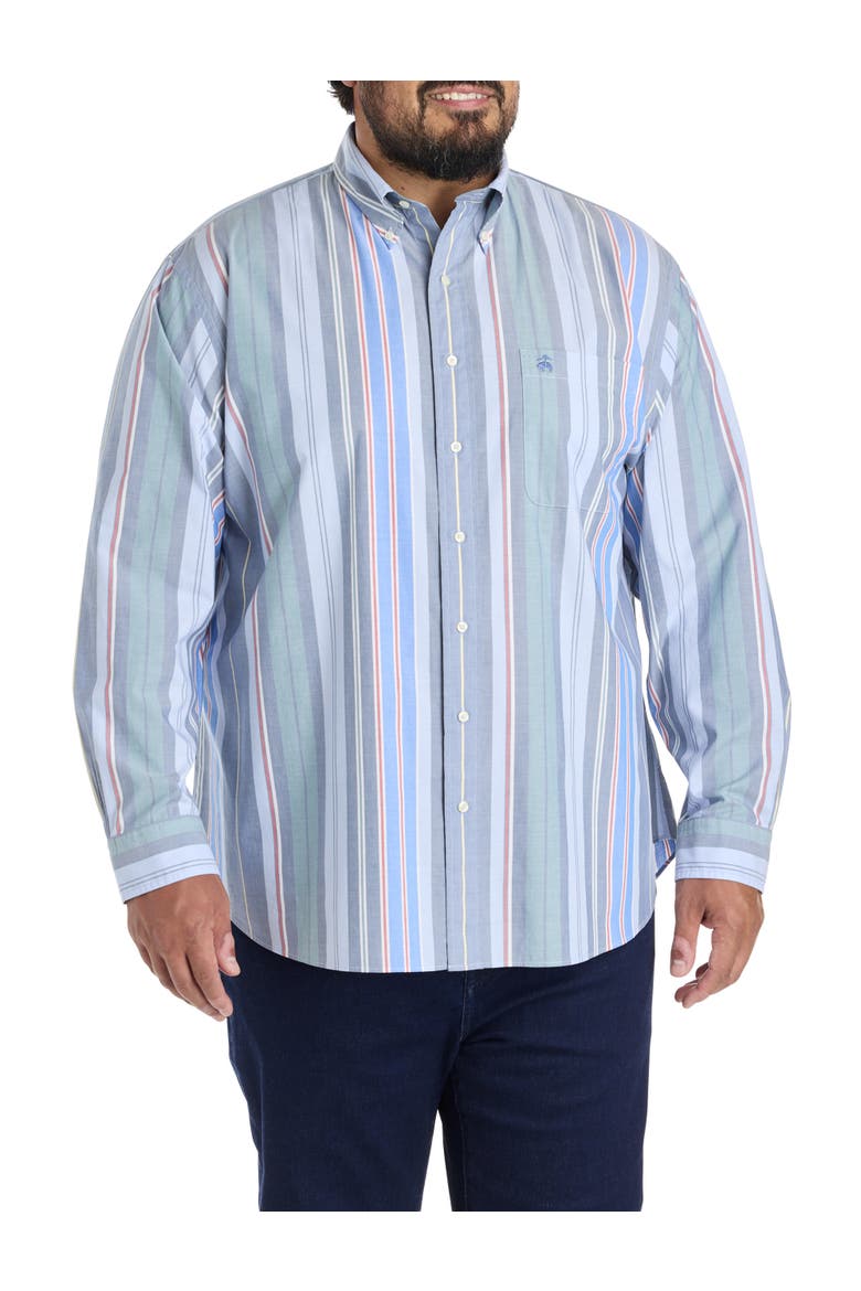 Big & Tall Multi-Striped Friday Sport Shirt, Alternate, color, STRIPE BLUE GREEN
