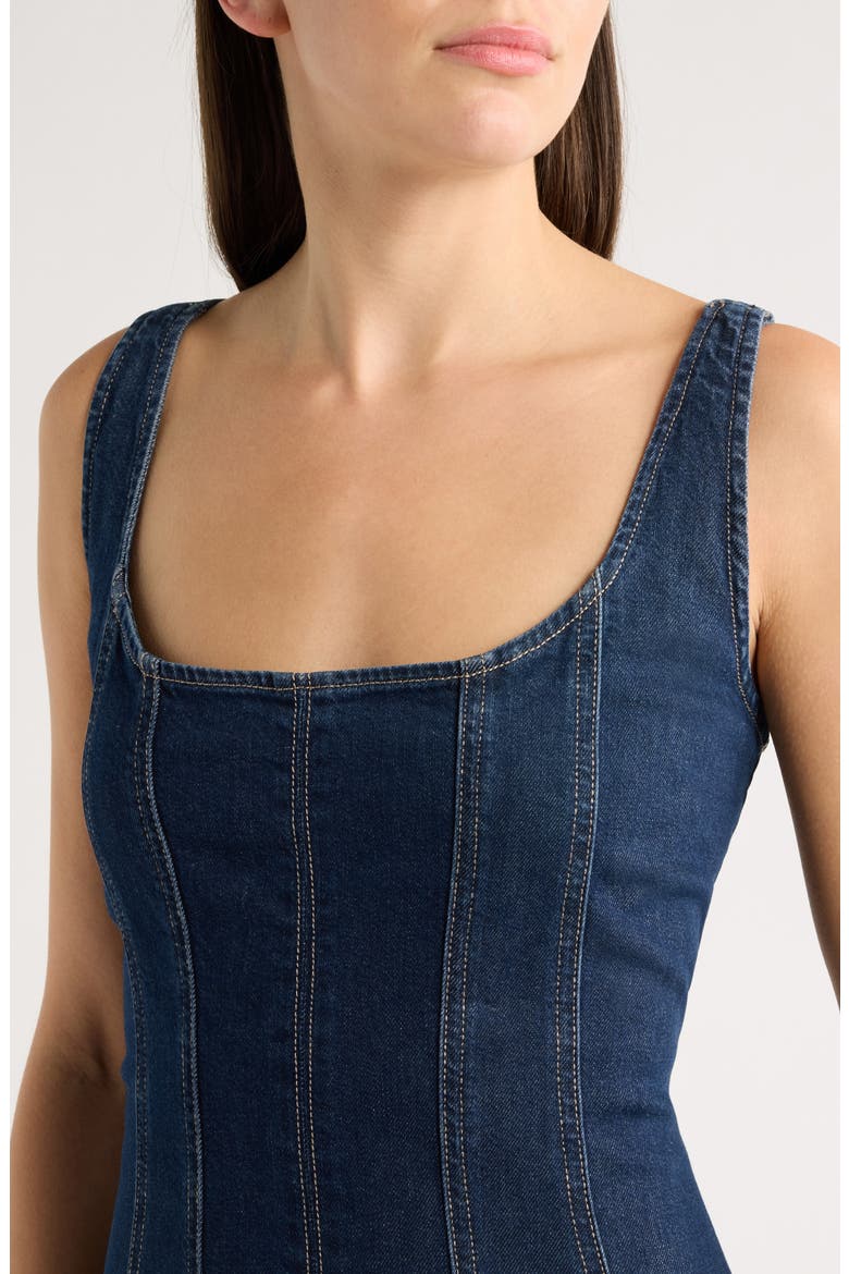 PSA Paneled Cotton Blend Denim Midi Dress, Alternate, color, DATE NIGHT