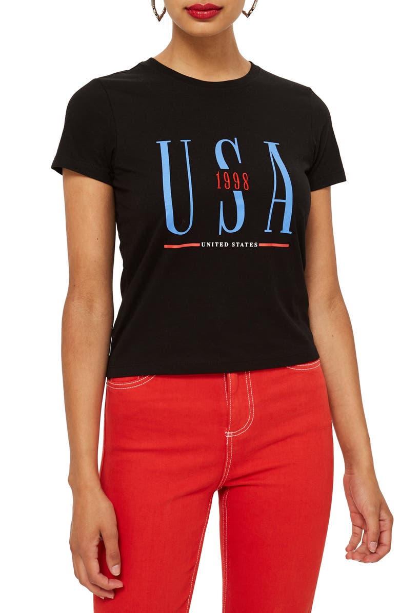 Topshop USA 1998 Tee, Main, color, 