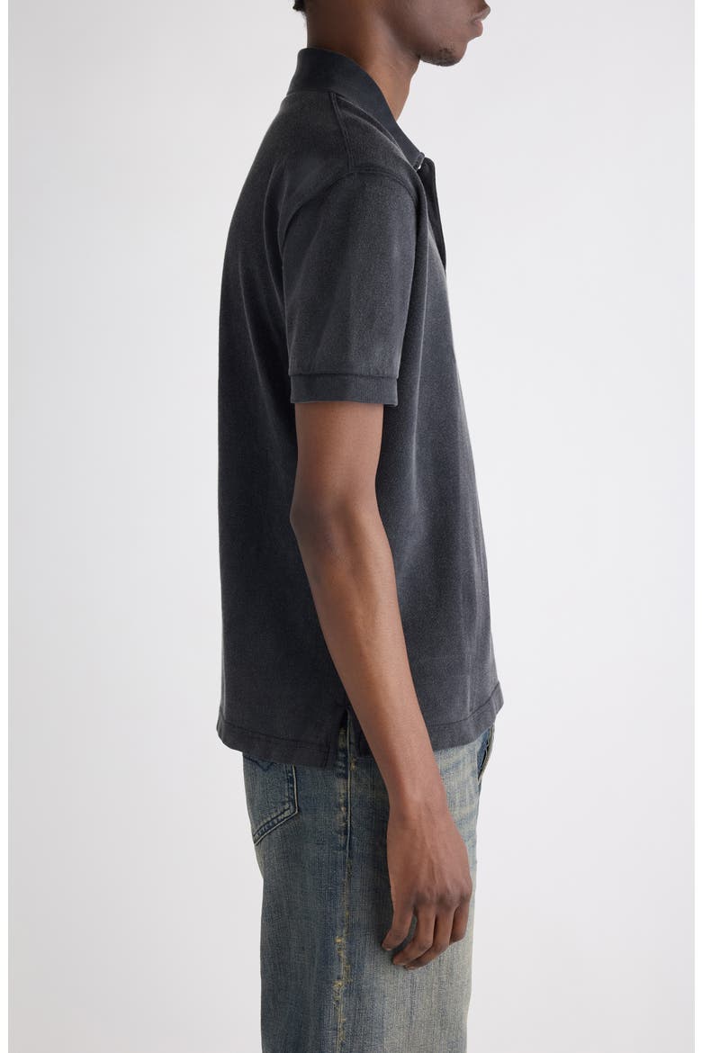 Standard Logo Embroidered Piqué Polo, Alternate, color, WASHED BLACK