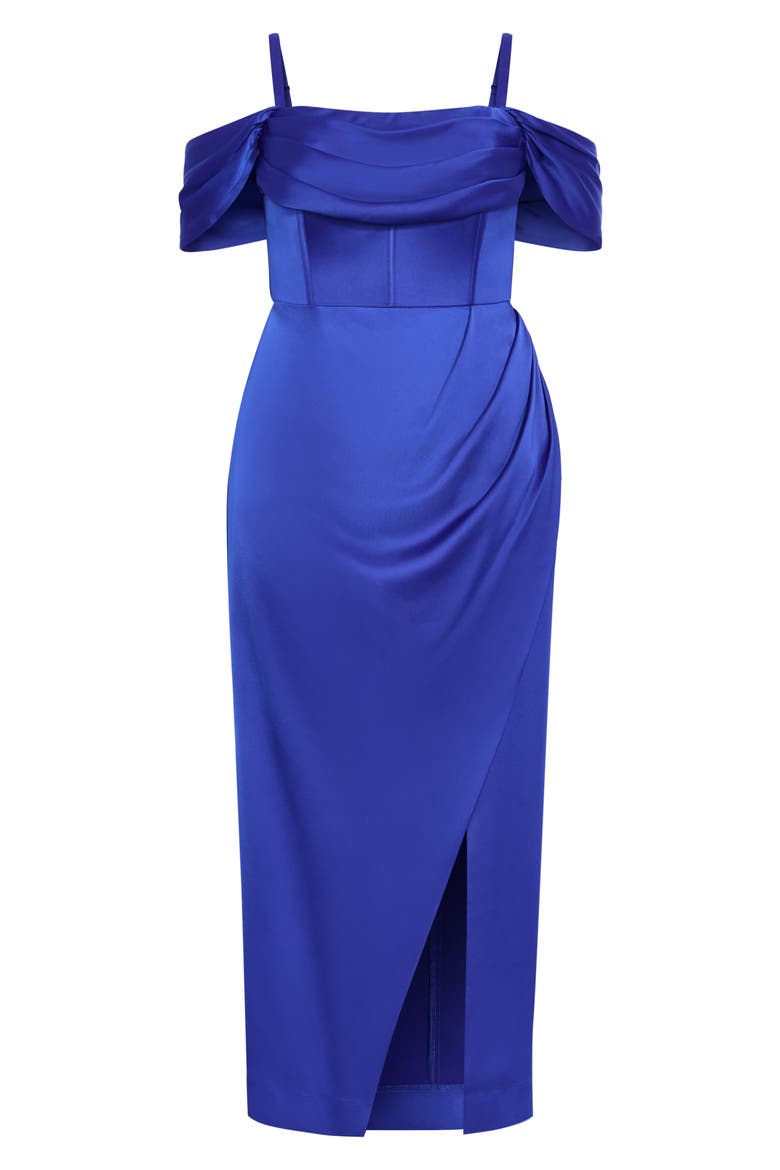 Forbidden Love Off the Shoulder Maxi Dress, Alternate, color, ULTRA BLUE