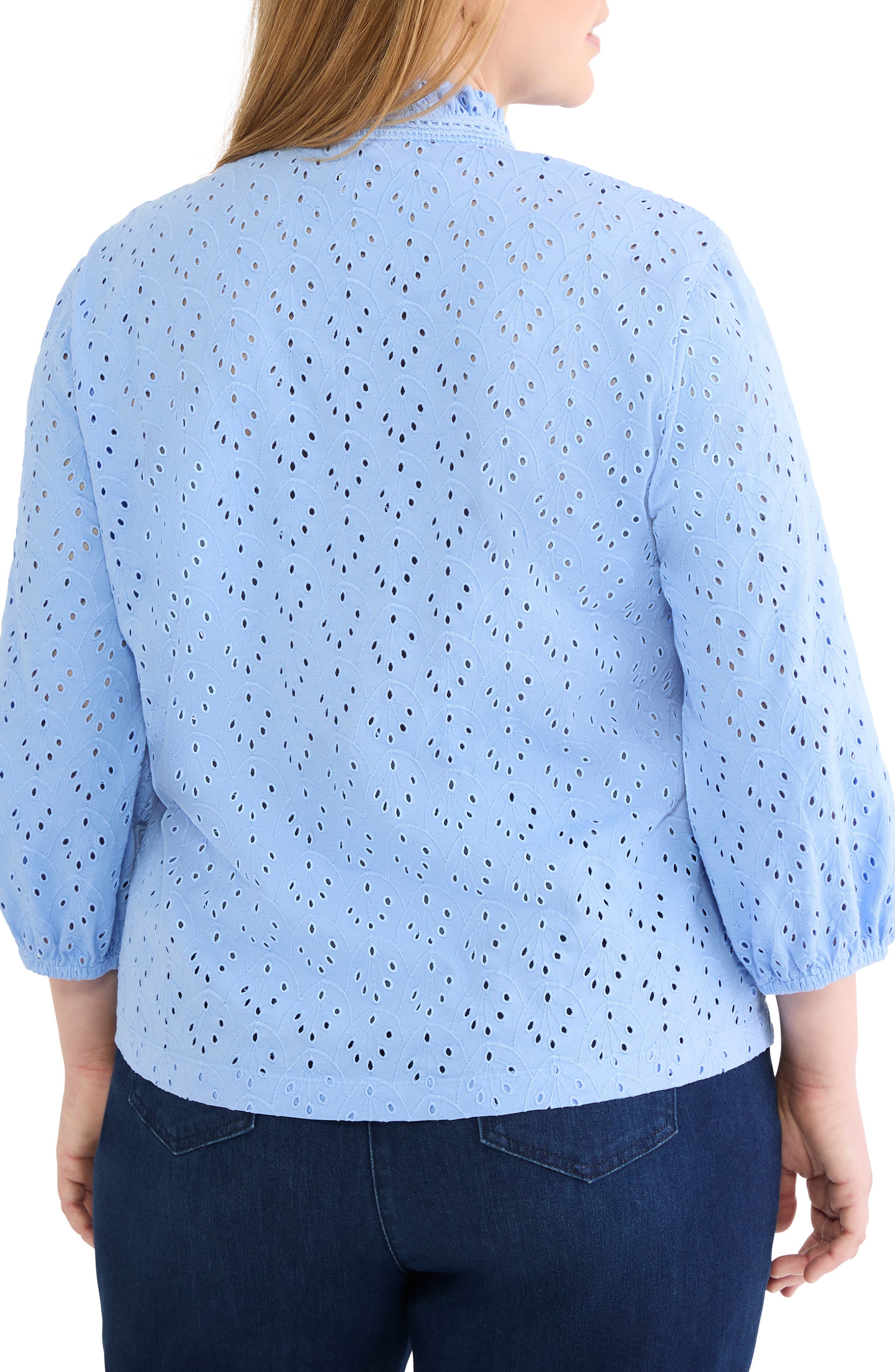 Ruffle Neck Eyelet Top - image 4
