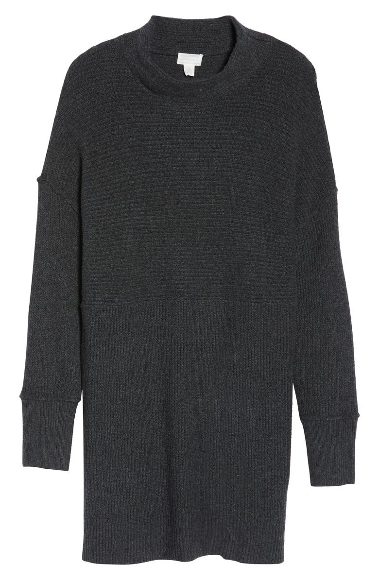 Caslon<sup>®</sup> Mix Rib Cotton Blend Tunic Sweater, Alternate, color, 