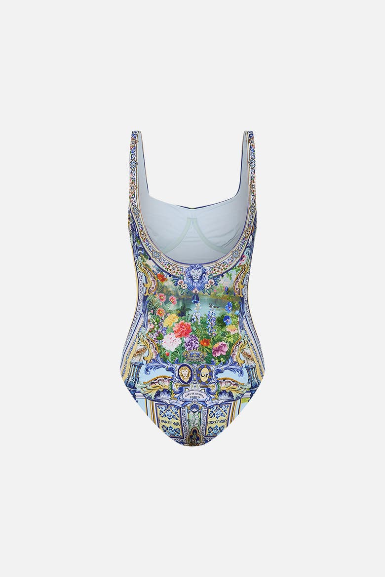 Underwire Square Neck One Piece Wall To Wall Wonders, Alternate, color, Wall To Wall Wonders