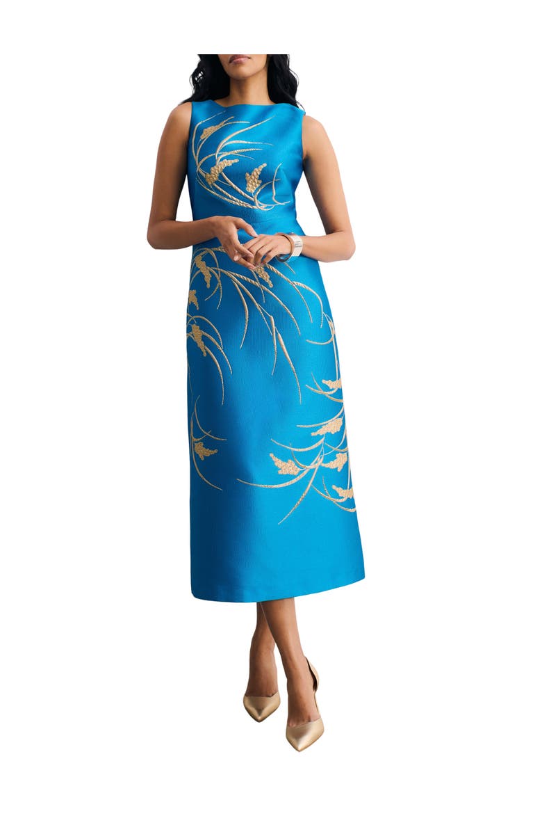 The Fold Eden Jacquard Dress, Alternate, color, Blue