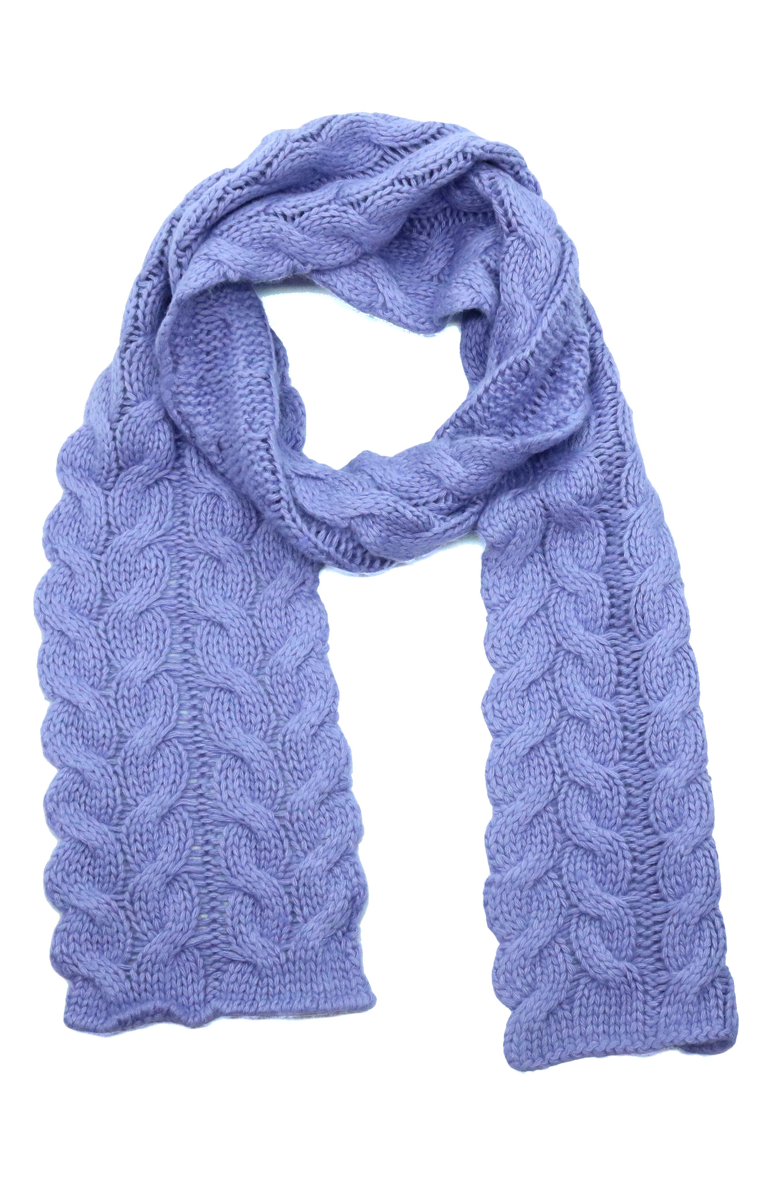 Chunky Cable Knit Lambswool Blend Scarf