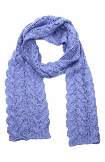 Chunky Cable Knit Lambswool Blend Scarf
