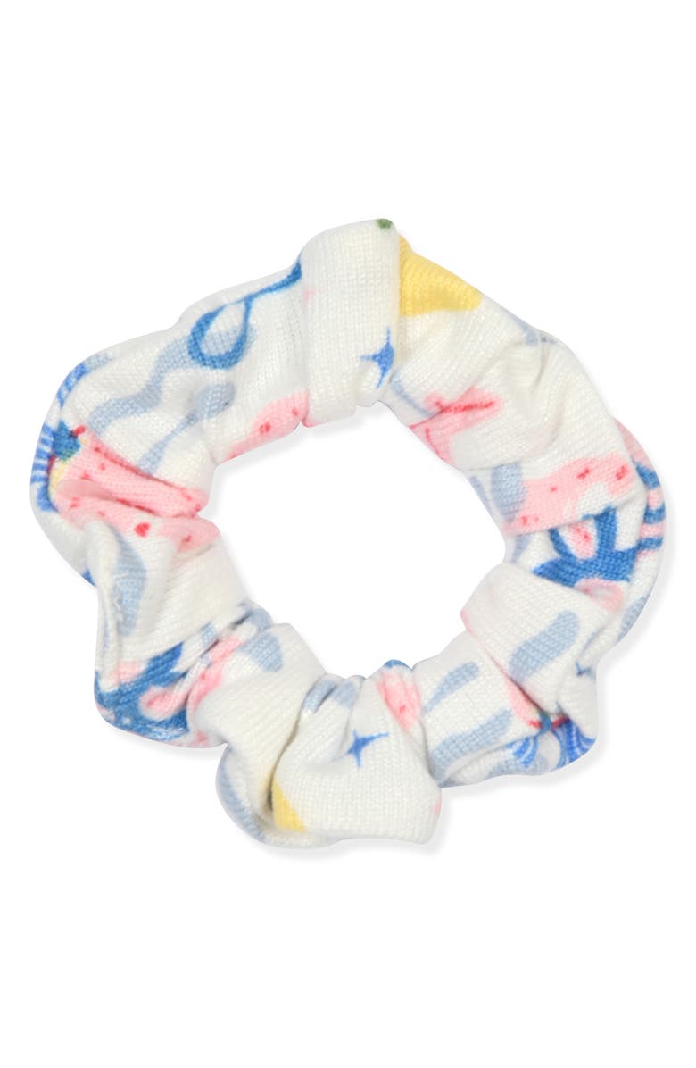 SLEEP ON IT Kids' 2-Piece Fitted Pajamas & Scrunchie Set, Alternate, color, White Multi