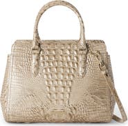 Brahmin Small Finley Croc Embossed Leather Satchel