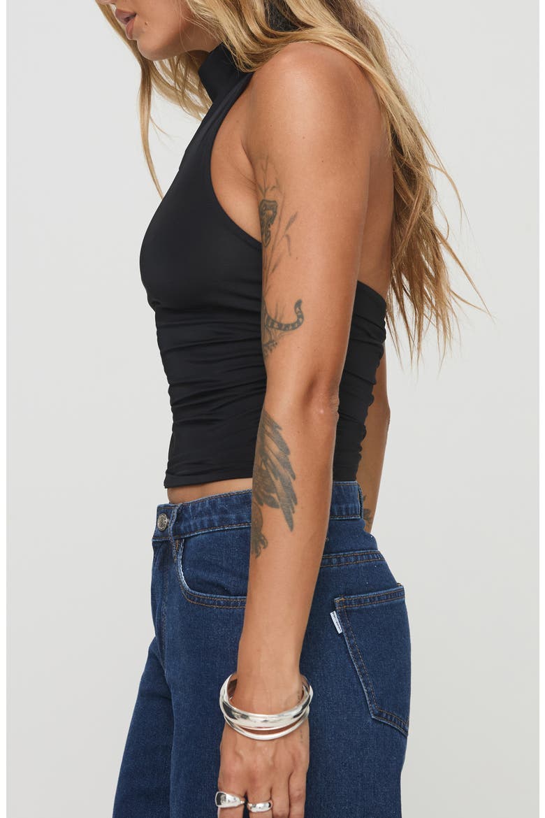 Giggle Sleeveless Cowl Neck Top, Alternate, color, BLACK