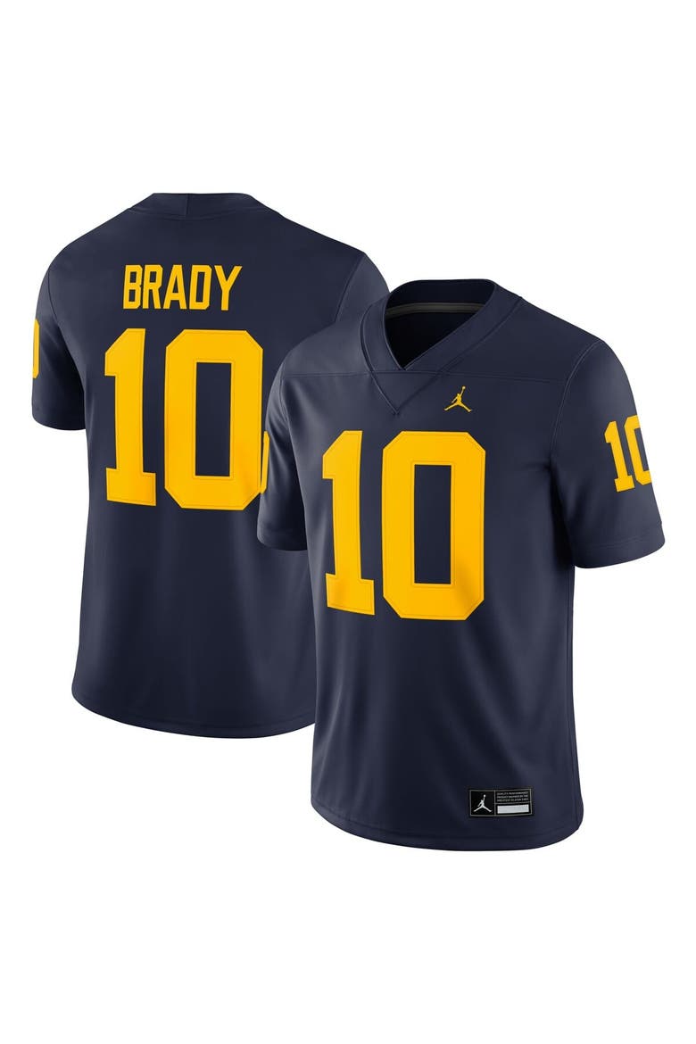 Men's Jordan Brand Tom Brady Navy Michigan Wolverines Game Jersey, Main, color, Navy