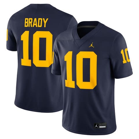 Men's Jordan Brand Tom Brady Navy Michigan Wolverines Game Jersey