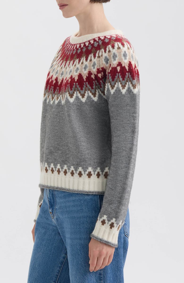 Hunter Jacquard Crewneck Sweater, Alternate, color, Grey