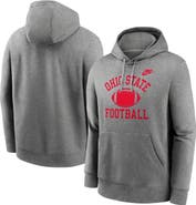 Nike Men's Nike Heather Gray Ohio State Buckeyes Legacy Football Icon Club Fleece Pullover Hoodie
