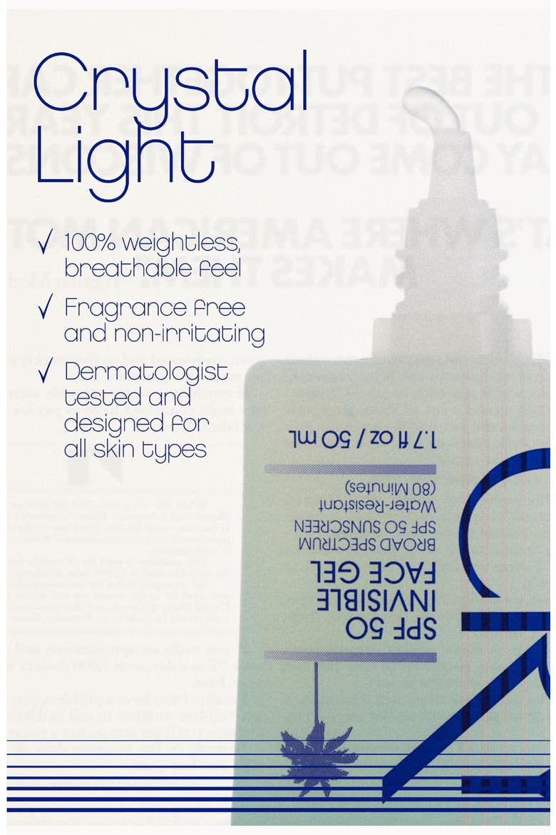 Crystal SPF 50 Sunscreen Gel, Alternate, color, NO COLOR