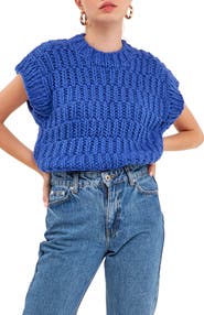 English Factory Chunky Cap Sleeve Sweater