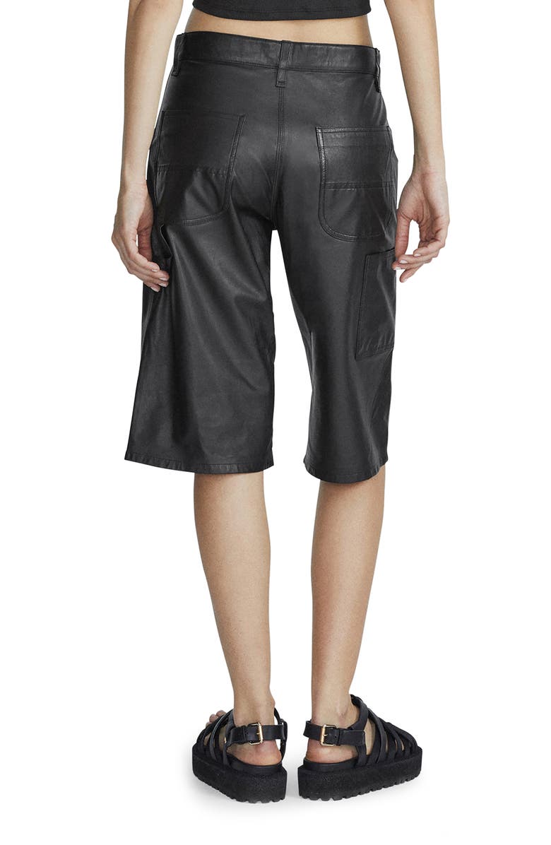 rag & bone Cavalry Leather Shorts, Alternate, color,