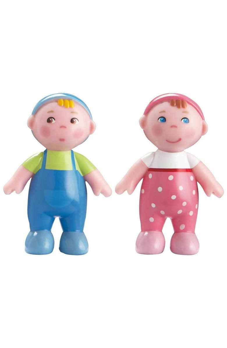 HABA Little Friends Babies Marie & Max - 2.5" Twin Baby Dollhouse Toy Figures, Main, color, 