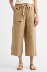 CITY BLUES Patch Pocket Crop Drawstring Pants