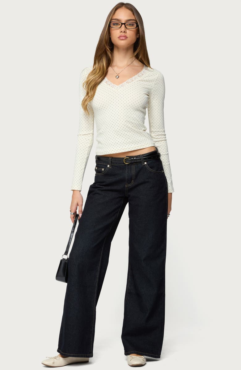 EDIKTED Morah Lace Dot Top, Alternate, color, 