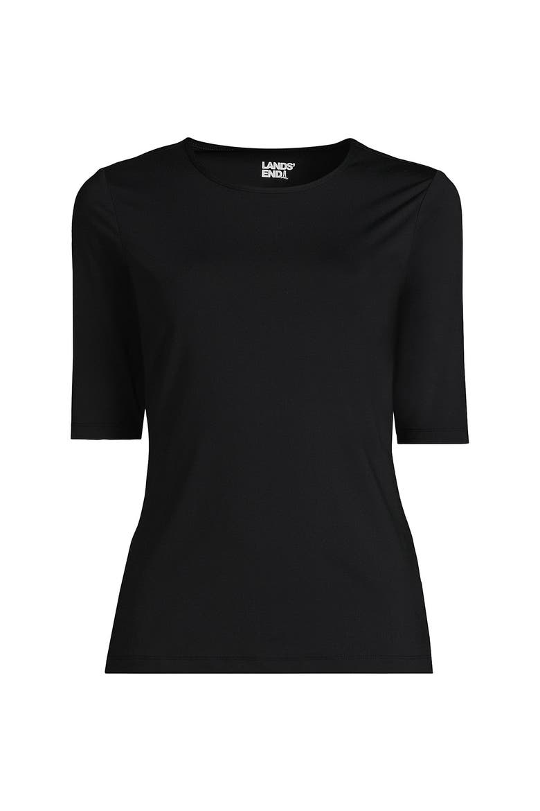 SunShade UPF 50 Elbow Sleeve Rash Guard Swim Tee, Alternate, color, Black