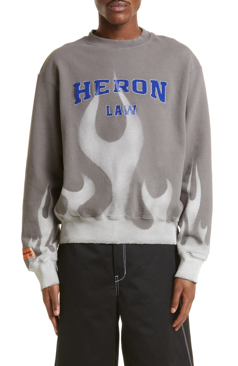 Heron Preston Heron Law Flames Graphic Sweatshirt, Main, color,