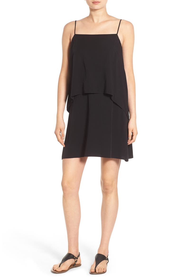 Voile Popover Dress, Main, color, BLACK