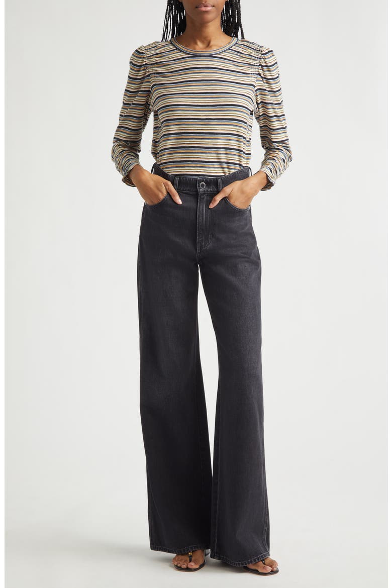 Kasey Wide Leg Jeans, Alternate, color, WASHED ONYX