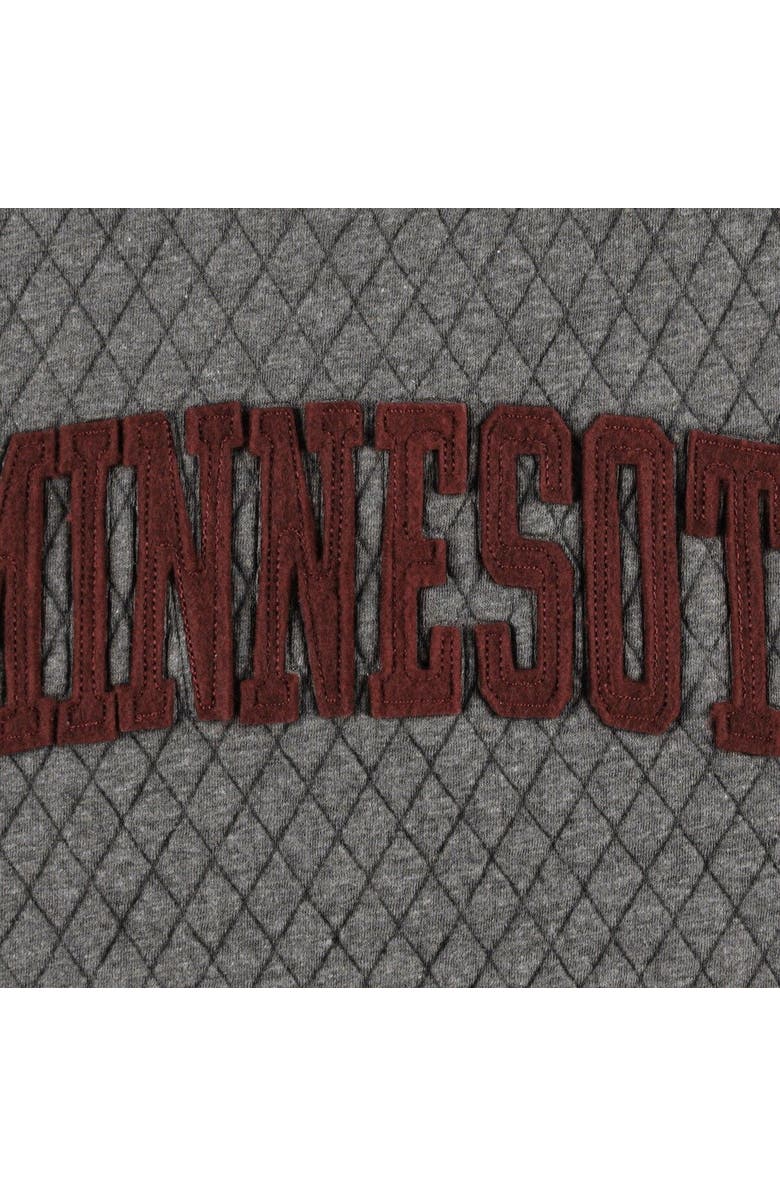 PRESSBOX Women's Pressbox Heather Charcoal Minnesota Golden Gophers Moose Quilted Pullover Sweatshirt, Alternate, color, Heather Gray