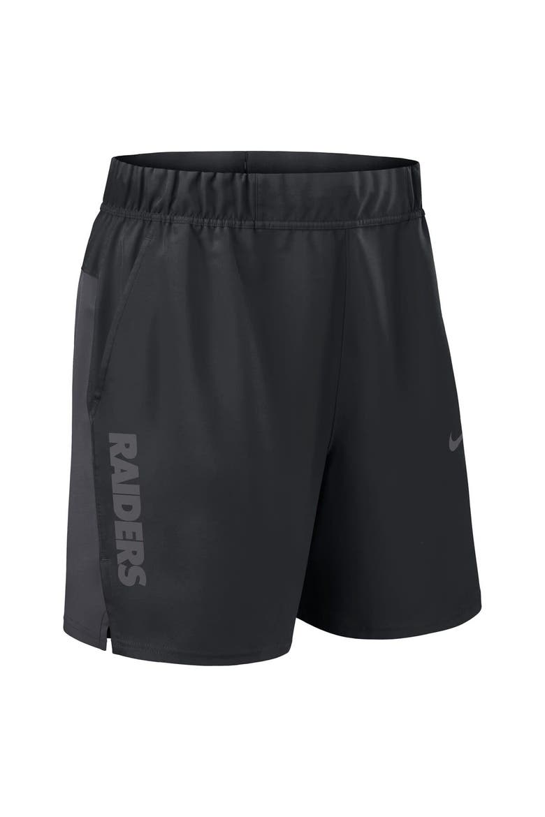 Men's Nike Black Las Vegas Raiders Woven Victory Performance Shorts, Alternate, color, Black