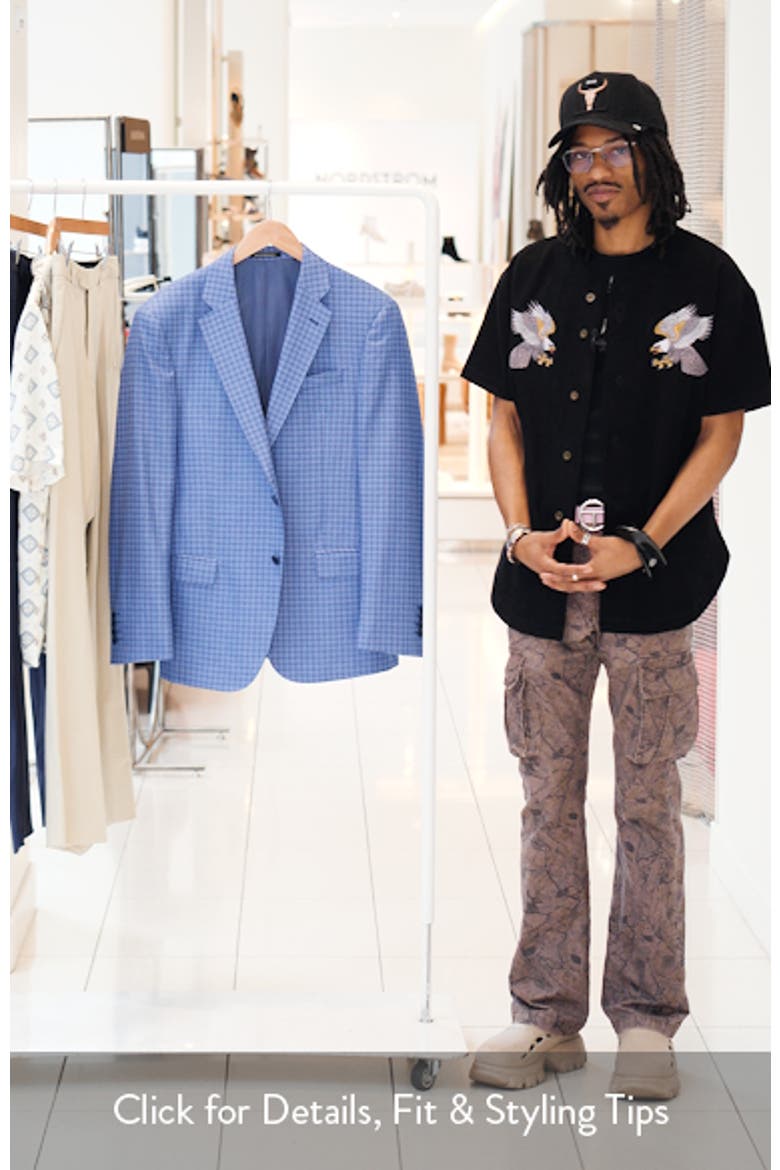 Light Blue Shadow Check Virgin Wool Sport Coat video
