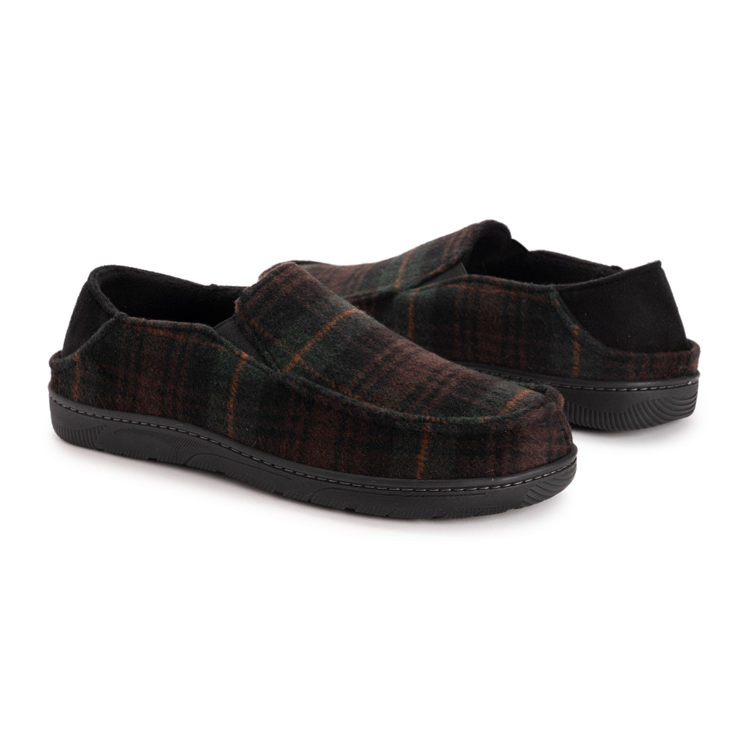 MUK LUKS Owen Step-Down Slipper, Alternate, color, Brown Plaid