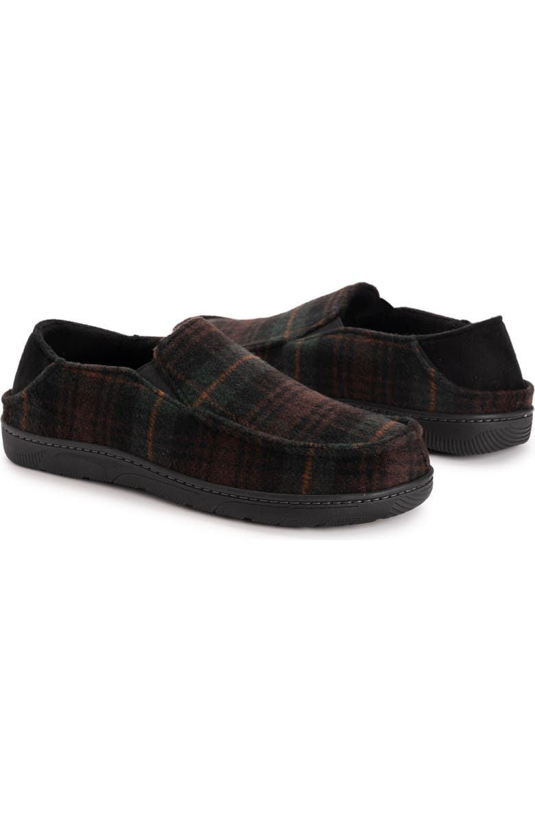 MUK LUKS Owen Step-Down Slipper, Alternate, color, Brown Plaid