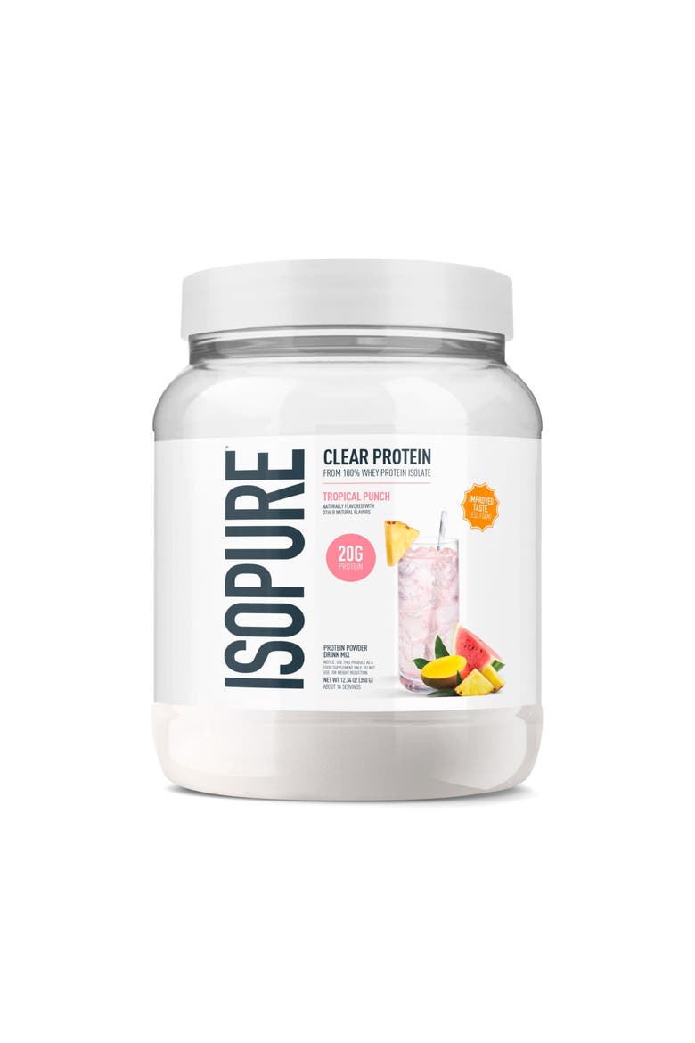Clear Low Carb Whey Protein Isolate Powder Tropical Punch, Main, color, None