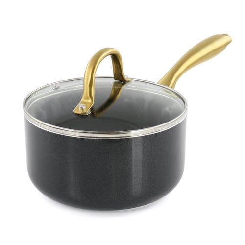 Gibson Home Ellsworth 12 Piece Aluminum Nonstick Cookware Set In Black