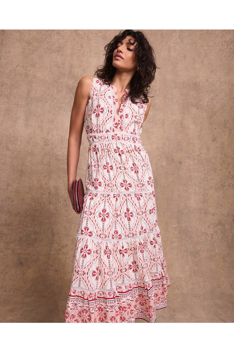 Geo Print Maxi Dress, Alternate, color, Light Pink