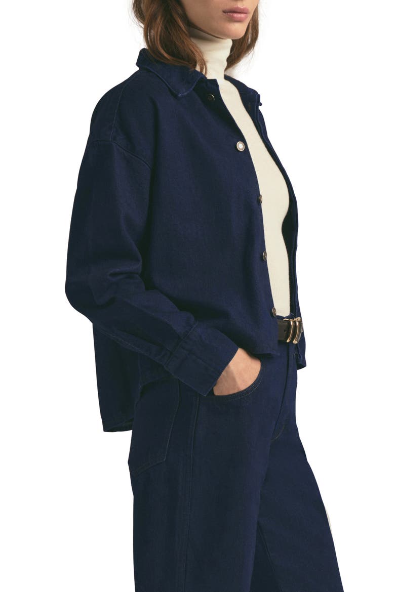 The Brady Crop Denim Shirt, Alternate, color, STOUT