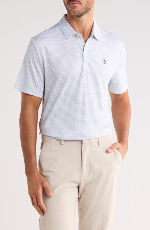 Micro Floral Geo Print Polo